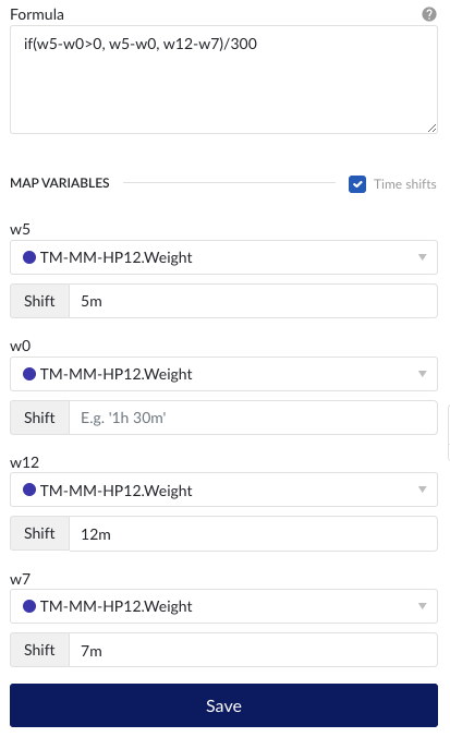 [en] Mass flow from weight